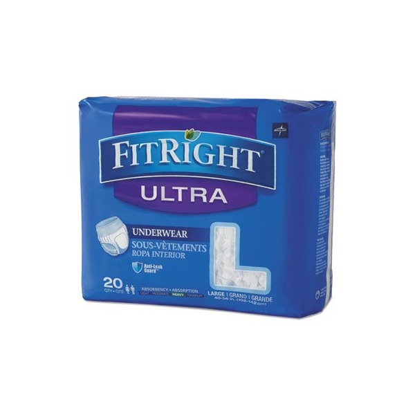 Medline FITRIGHT ULTRA PROTECTIVE UNDERWEAR, LARGE, 40in TO 56in WAIST, 20PK FIT23505A - main